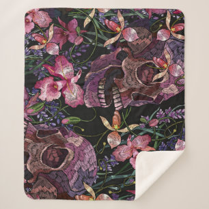 Stickiger Schädel: gotisch-orchid Muster Sherpadecke