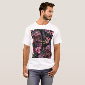 Stickiger Schädel: gotisch-orchid Muster T-Shirt (Vorne ganz)