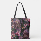 Stickiger Schädel: gotisch-orchid Muster Tasche (Rückseite)