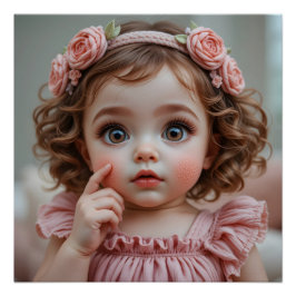 Stickiges Babyportrait Poster