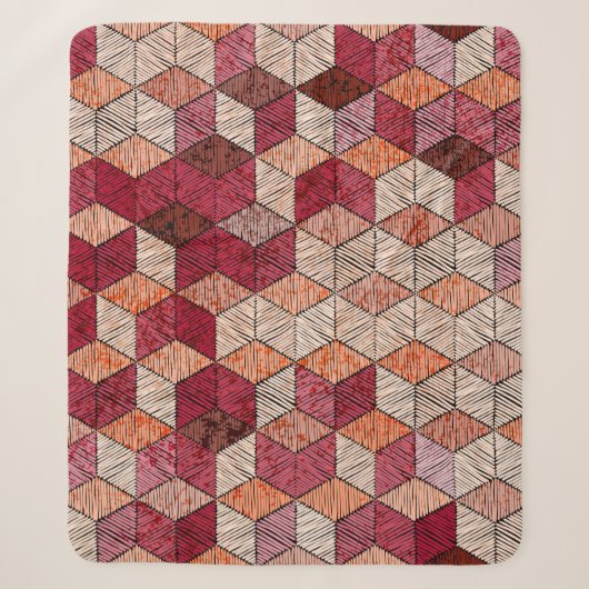 Stickiges Patchwork nahtlos. Bohemisch. Sherpadecke (Vorderseite)