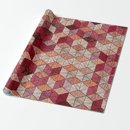 Stickiges Patchwork nahtlos Muster. Bohemisch.  Geschenkpapier (Ungerollt)