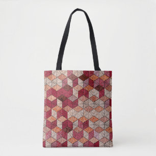 Stickiges Patchwork nahtlos Muster. Bohemisch. Tasche
