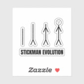Stickman-Evolution Aufkleber (Blatt)
