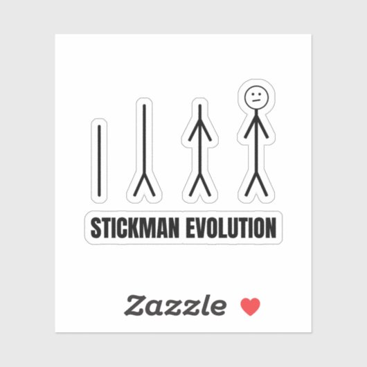 Stickman-Evolution Aufkleber (Blatt)