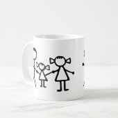 Stickman Familie Kaffeetasse (Vorderseite Links)