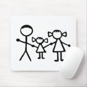 Stickman Familie Mousepad (Mit Mouse)