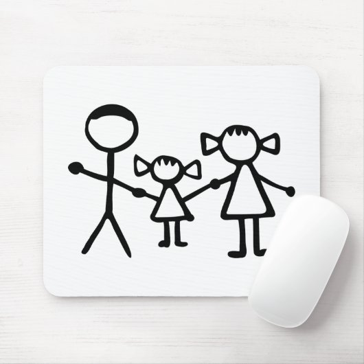 Stickman Familie Mousepad (Mit Mouse)