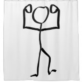Stickman Figure Winner Illustration, One Line Art Duschvorhang (Vorderseite)