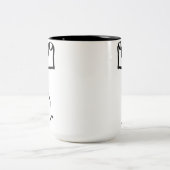 Stickman Figure Winner Illustration, One Line Art Zweifarbige Tasse (Mittel)