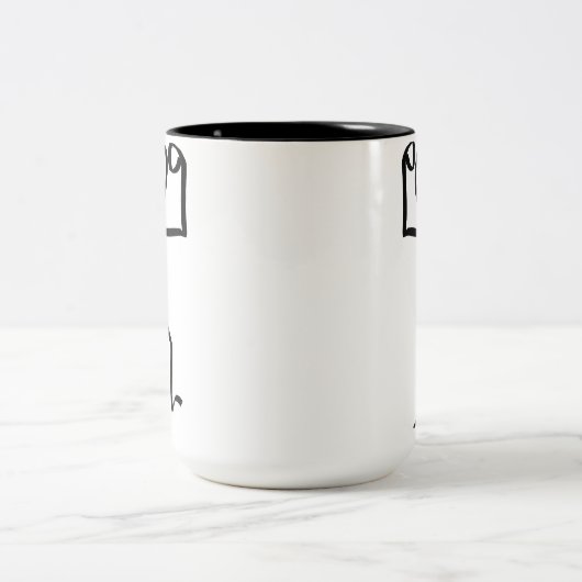 Stickman Figure Winner Illustration, One Line Art Zweifarbige Tasse (Mittel)