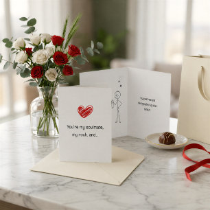 Stickman Funny Modern Spider Joke Valentinstag Karte