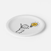 Stickman. Lamp idee, briljant, brainstorm sessie Pappteller (Schrägansicht)