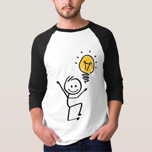 Stickman. Lamp idee, briljant, brainstorm sessie T-Shirt (Vorderseite)