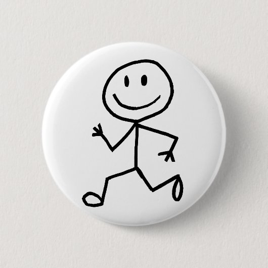 Stickman Läufer Button (Vorderseite)
