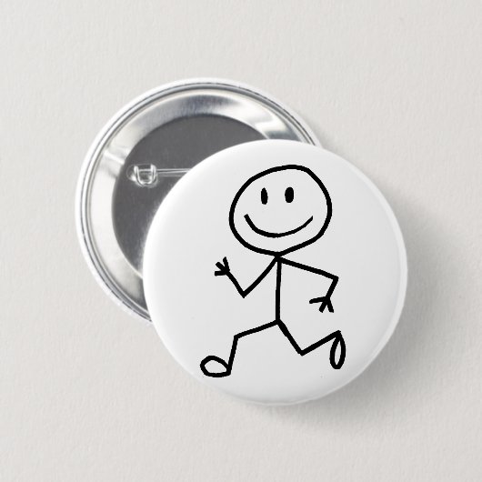Stickman Läufer Button (Vorne & Hinten)