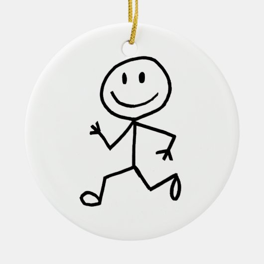 Stickman Läufer Keramik Ornament (Vorne)