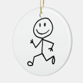 Stickman Läufer Keramik Ornament (Links)