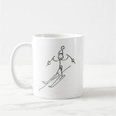 Stickman mit Hintern fährt Ski Kaffeetasse (Links)