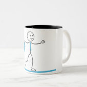 Stickman Mitarbeiter Walking Design Tasse (VorderseiteRechts)