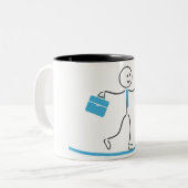 Stickman Mitarbeiter Walking Design Tasse (Vorderseite Links)