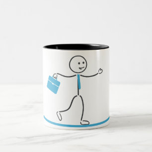 Stickman Mitarbeiter Walking Design Tasse