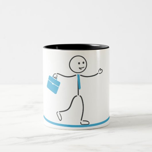 Stickman Mitarbeiter Walking Design Tasse (Mittel)
