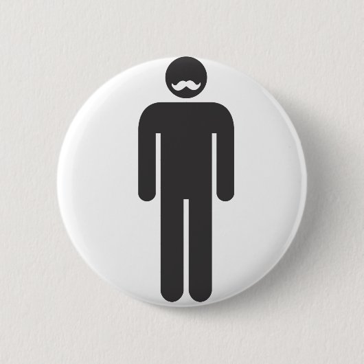 Stickman Moustache Button (Vorderseite)
