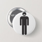 Stickman Moustache Button (Vorne & Hinten)