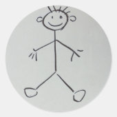 Stickman Runder Aufkleber (Vorderseite)