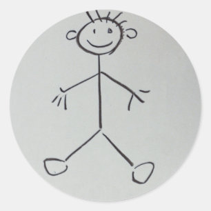 Stickman Runder Aufkleber