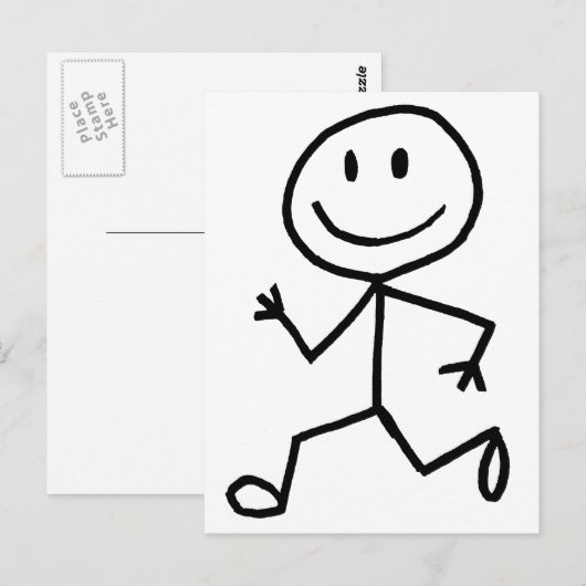 Stickman Runner Postkarte (Vorne/Hinten)