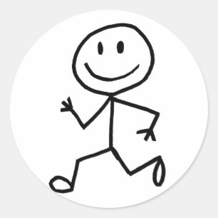 Stickman Runner Runder Aufkleber