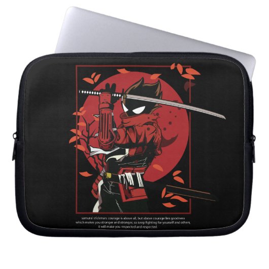 Stickman Samurai Laptopschutzhülle (Vorderseite)