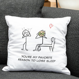 Stickman Spaß Zitat Gesichtsfeuer Valentinstag Kissen