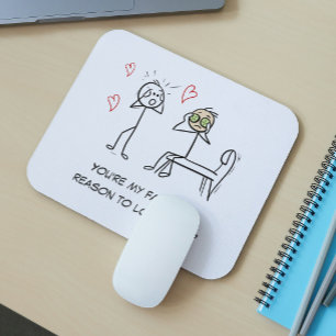 Stickman Spaß Zitat Romantischer lustiger Valentin Mousepad