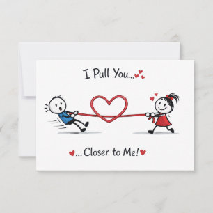 Stickman Tauziehen der Liebe Karte