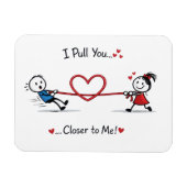 Stickman Tauziehen der Liebe Magnet (Horizontal)