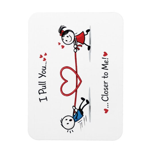 Stickman Tauziehen der Liebe Magnet (Vertikal)