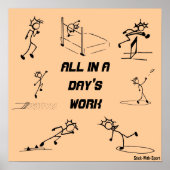Stickman Track und Feld "All in a Day's Work" Poster (Vorne)