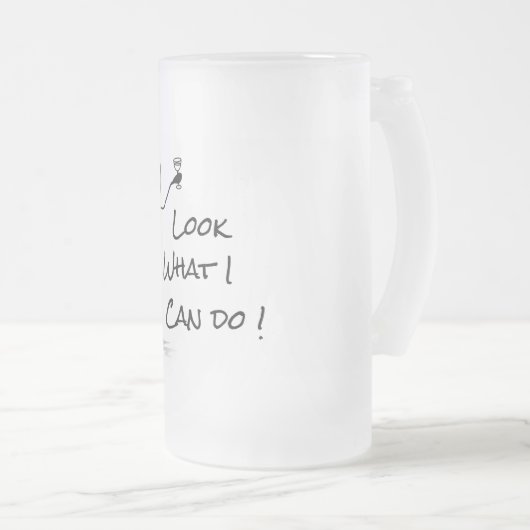 Stickman trinkt Bier lustig Mattglas Bierglas (VorderseiteRechts)