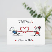 Stickman Tug of Love Karte (Stehend Vorderseite)