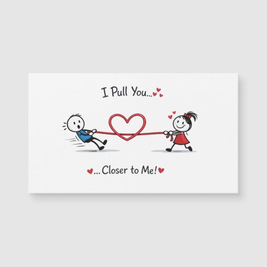 Stickman Tug of Love Magnetkarte (Vorderseite)