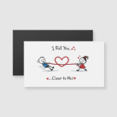 Stickman Tug of Love Magnetkarte (Vorne/Hinten)