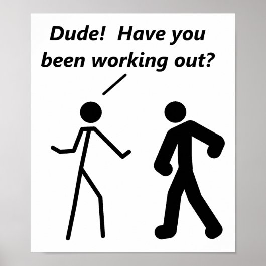 Stickman Workout Funny Poster (Vorne)