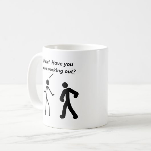 Stickman Workout-lustige Tasse (Vorderseite Links)