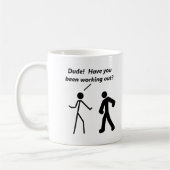 Stickman Workout Lustiger Becher Kaffeetasse (Links)