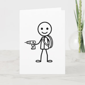 Stickmen At Work - Der Elektriker Karte