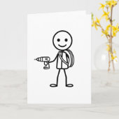 Stickmen At Work - Der Elektriker Karte (Gelbe Blume)