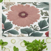 Stickmuster. Blumen. Nahe Blume Geschirrtuch (Gefaltet)